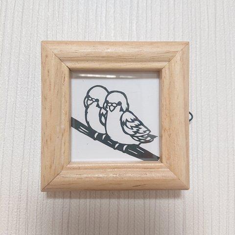 切り絵【セキセイインコ】