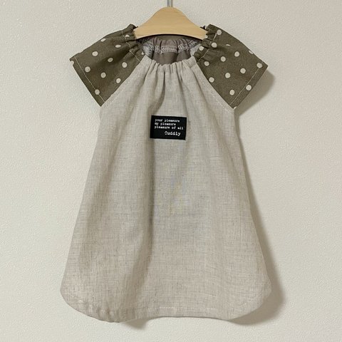 【SALE】Sサイズ★コットンリネンワンピース（ブラウン）