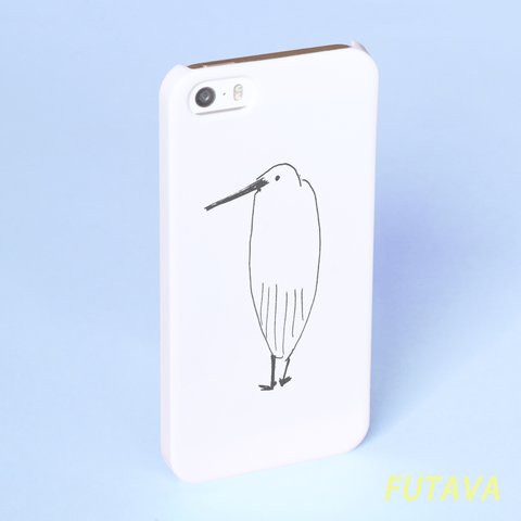 ＊サギなヤツ＊ スマホケース 白 機種選べます  サギ さぎ 鷺 トリ 鳥  イラスト シンプル 可愛い iPhone Android