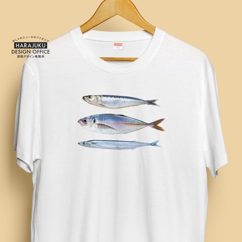 【半袖/長袖】オシャレおもしろTシャツ「人気お魚大集合！」