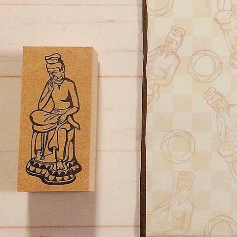 大仏・仏像のハンコ 弥勒菩薩 (みろくぼさつ) 手作りの御朱印帳や手帳、ノートに最適なサイズのハンコ