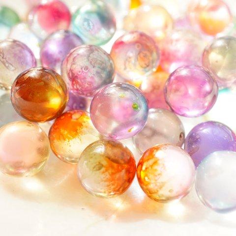 60個 8mmアクリルビーズ 穴なし ゴールド バイカラー カラフル 和風 着物 レジン 小さい