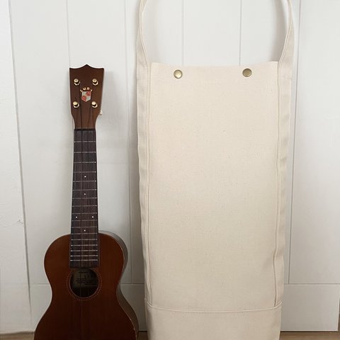 ukulele tote bagウクレレトートバッグ帆布生地(キナリ)