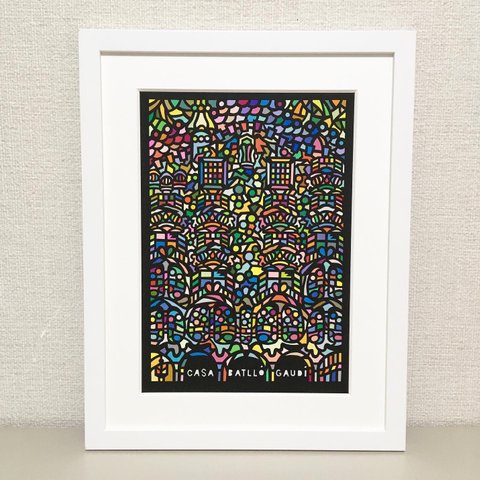 #144- A4（297mm×210mm）"Casa Batllo ” Full Colour 2020◇切絵◇貼絵