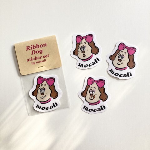 Ribbon Dog | ステッカー3枚セット