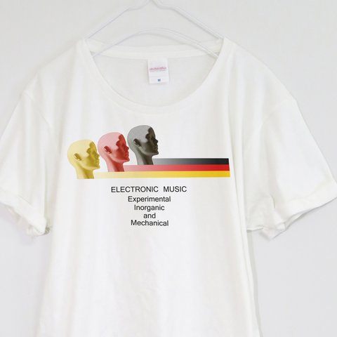 ドイツでテクノなTシャツ【ホワイト】ユニセックス ケイブマン オリジナル クルーネックTシャツ