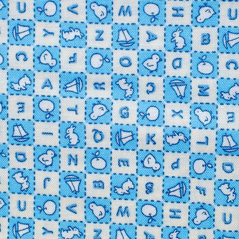 USAファブリック　Alphabet Soup Sky Blue