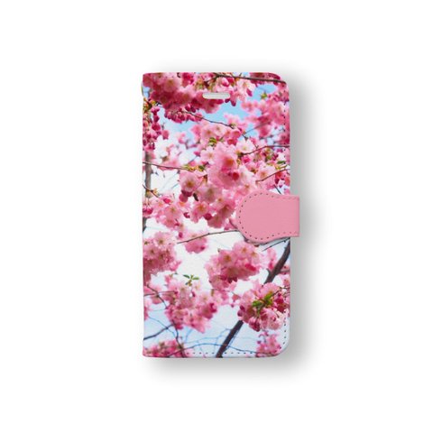 桜 84 手帳型 スマホケース　さくら　iPhone Xperia Galaxy AQUOS arrows Google pixel