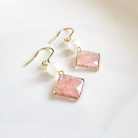 春色＊コットンパールと桜貝のシンプルイヤリング/ピアス