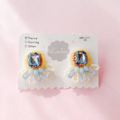 Frill ピアス／ブルー