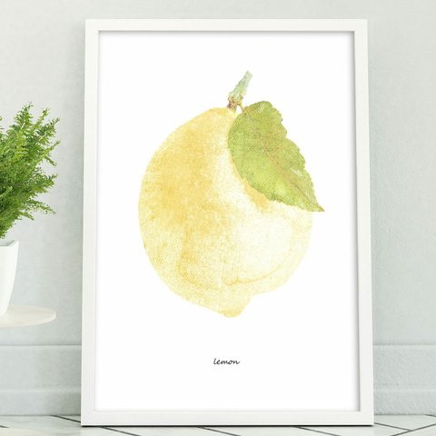 アートポスター/ Lemon  おしゃれインテリア・北欧、モノトーン好きの方に☆