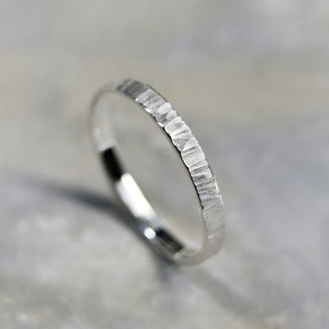 つや消し縦槌目 シルバーシンフラットリング 2.5mm幅 MATTE VERTICAL｜SILVER RING｜719