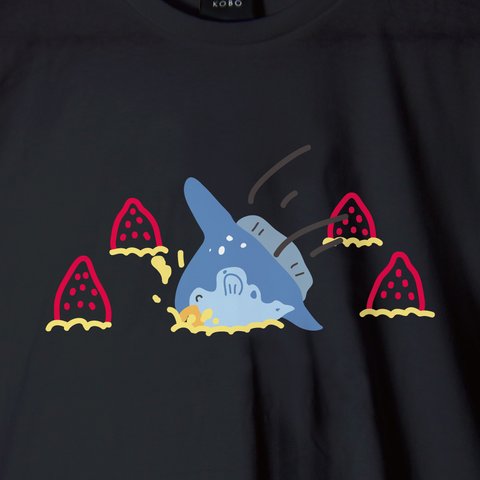 「ホールケーキ食べる」夢みるマンボウ Tシャツ020