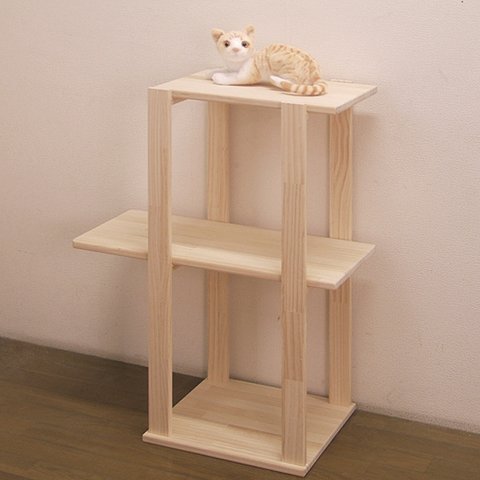 ハンドメイド パイン材キャットタワー(オプションＡ)　猫グッズ　猫用品