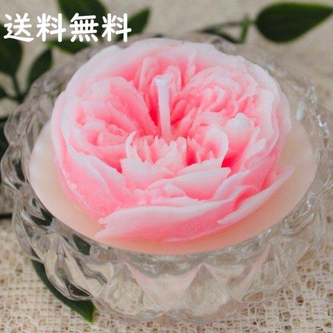 【送料無料】オールドローズ　アロマキャンドル　ピンク　バラ　薔薇