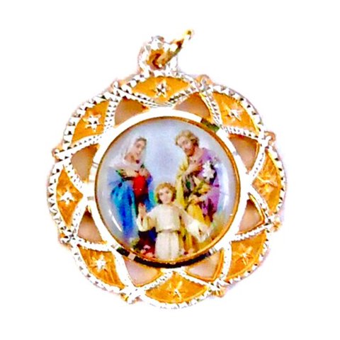 イタリア製 聖家族 キリスト 聖母マリア ヨセフ メダイ クロス ネックレス ピアス