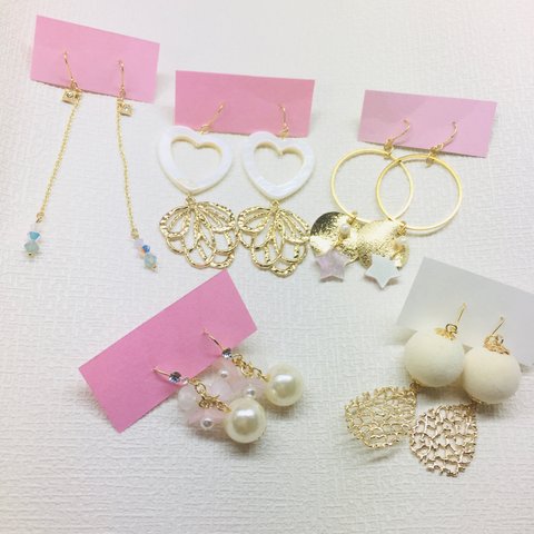 cuteなピアス♡　 5点セット