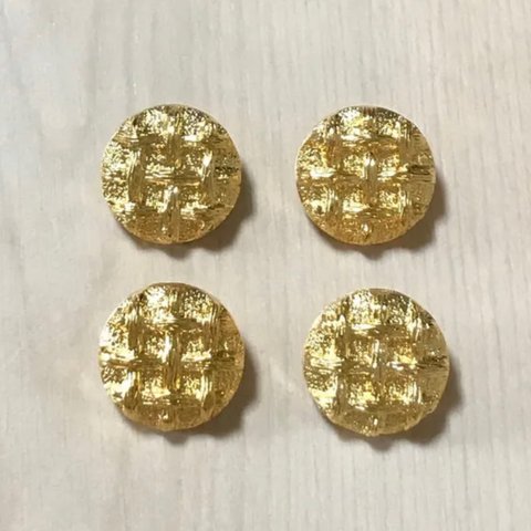 ●19㎜● GOLD ROUND MESH DESIGN BUTTON CABOCHON PARTS