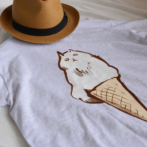 真夏の！ソフトクリーム猫　Tシャツ　