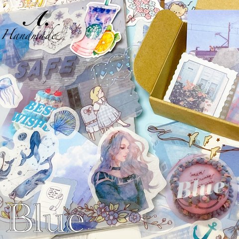 【〜Blue〜海外シール詰め合わせセット】