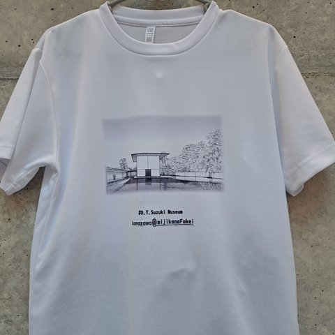 手描き風景スケッチTシャツ（金沢・鈴木大拙館）