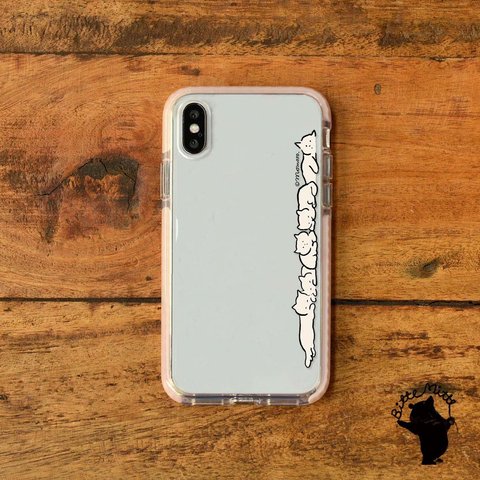 猫のクリアスマホケース  iPhone15 名入れ かわいい