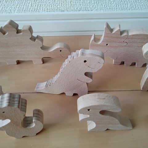 木製恐竜セット 幼児用 木製おもちゃ 教育玩具
