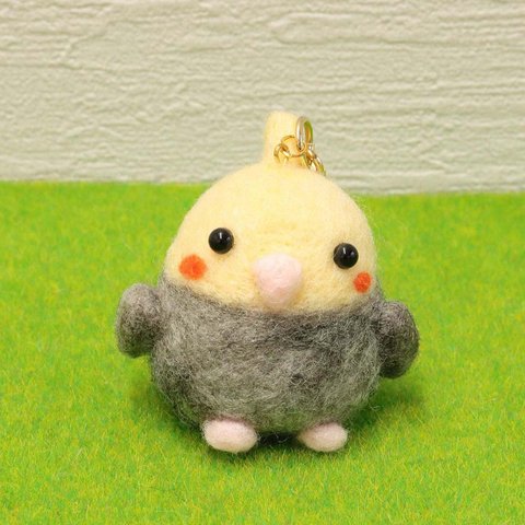 ことりキーホルダー　かわいい　オカメインコ