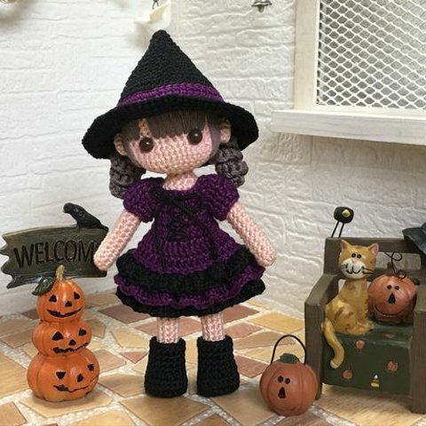 ハロウィン2018の女の子（あみぐるみ着せ替え人形）m8