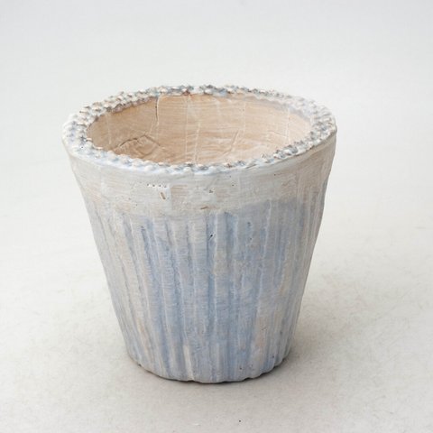 陶器製（3号ポット相当）　多肉植物の欲しがる植木鉢 NSMc-ブルー8708