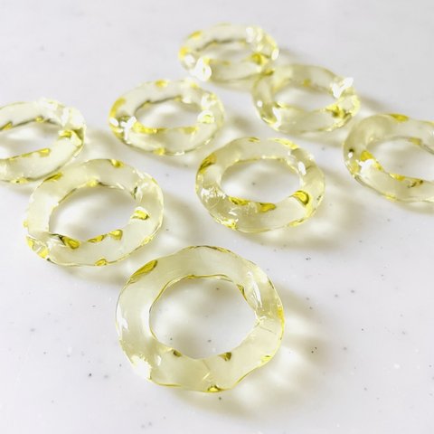 Clear Yellow 28mm Distorted Circle Parts