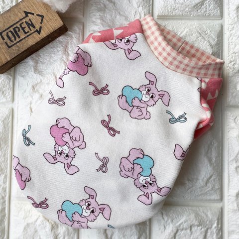 犬服  バニー🐰リボン🎀ラグラントレーナー  Sサイズ【現品】