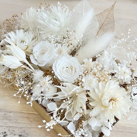 ハーバリウム花材　花材セット　花材詰め合わせ　wedding White 白花材