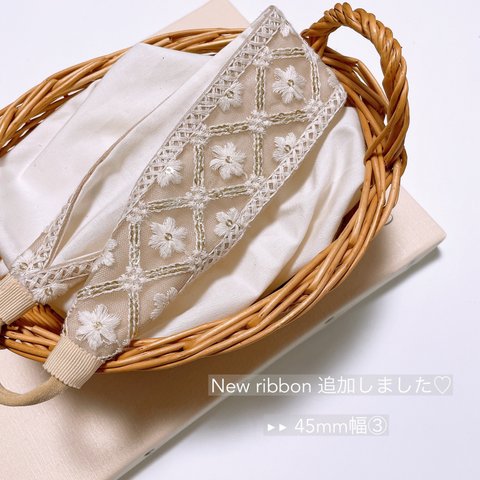 7/12 New ribbon追加【 Embroidery lace headband 】インド刺繍 刺繍リボン レースリボン レースヘアバンド ベビーヘアバンド 親子お揃い