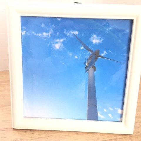 お空の写真アート　風力発電　ラミネート加工