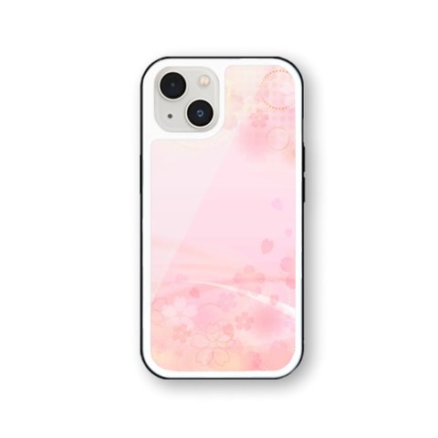 桜 15 強化ガラス iPhoneケース　さくら　iPhone13 iPhone12 iPhone11 iPhoneSE2  iPhoneSE3