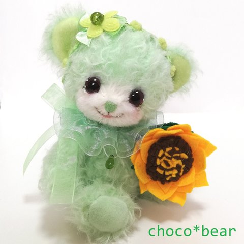 ８月誕生石 ペリドット テディベア  choco*bear  