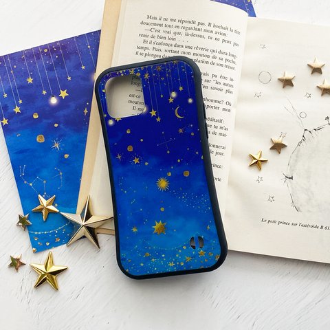 星たちの輝き iPhoneグリップケース / 月 宇宙