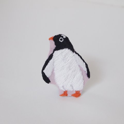 手刺繍ペンギン ステッカーシール