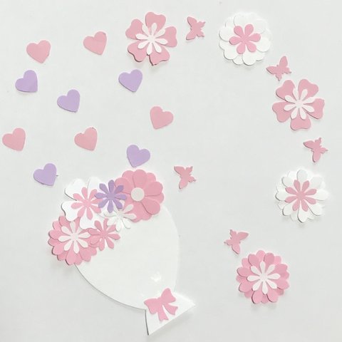 《A4》  メッセージが書ける花束（ピンク）★クラフトパンチ