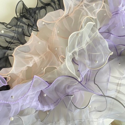 import tulle ribbon【t-0010】/クリーム