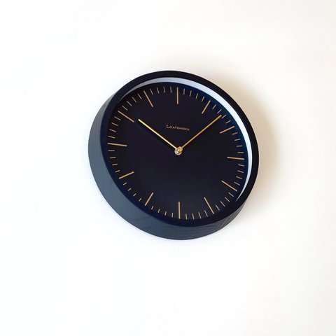 muku clock 6 ブラック km-59BRC 電波時計 連続秒針 掛け時計