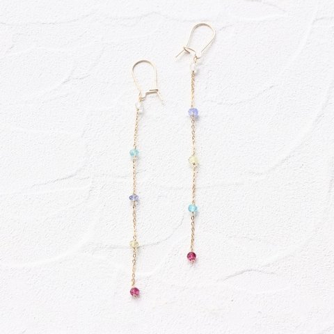 14kgf- multicolored gardenピアス(イヤリング変更可能)