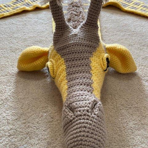 かぎ針編み動物キリンラグマット(両面)【インテリア】デコレーション【座布団】【敷物】　Crochet Animal Giraffe rug (double sides)