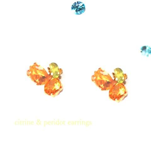 Citrine & Peridot Earrings