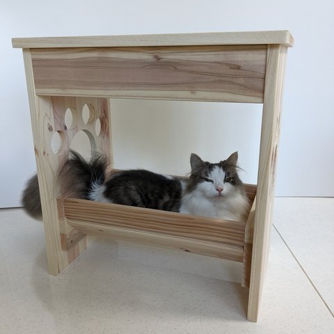 猫ベッド　サイドテーブル一体型【収納無し】