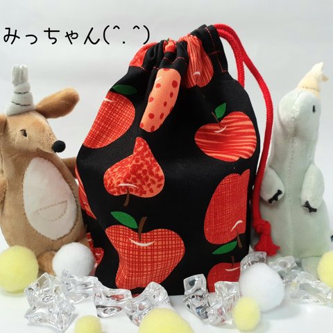 ★(^.^)りんごちゃん🍎コップ袋★楽しいランチタイムを♪