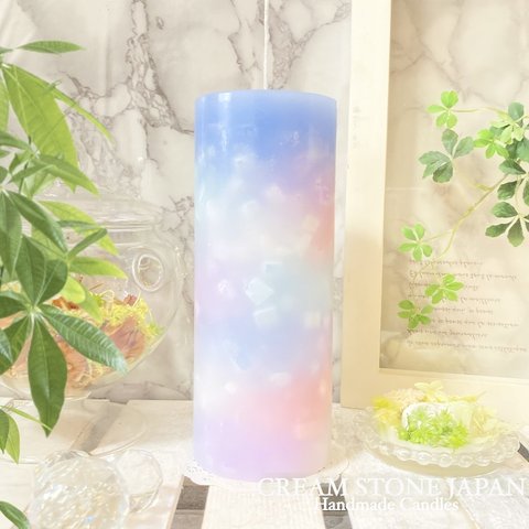 Φ7.8cm×H20cm ペタルキャンドル (サファイア) № 000739 /Gradation Candle