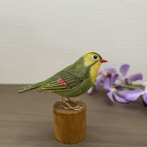 野鳥彫刻 ソウシチョウ