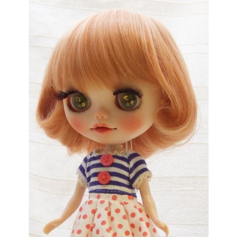 ネオブライス ウィッグ 内巻きカール アプリコットブラウン 10インチ/ドール Blythe